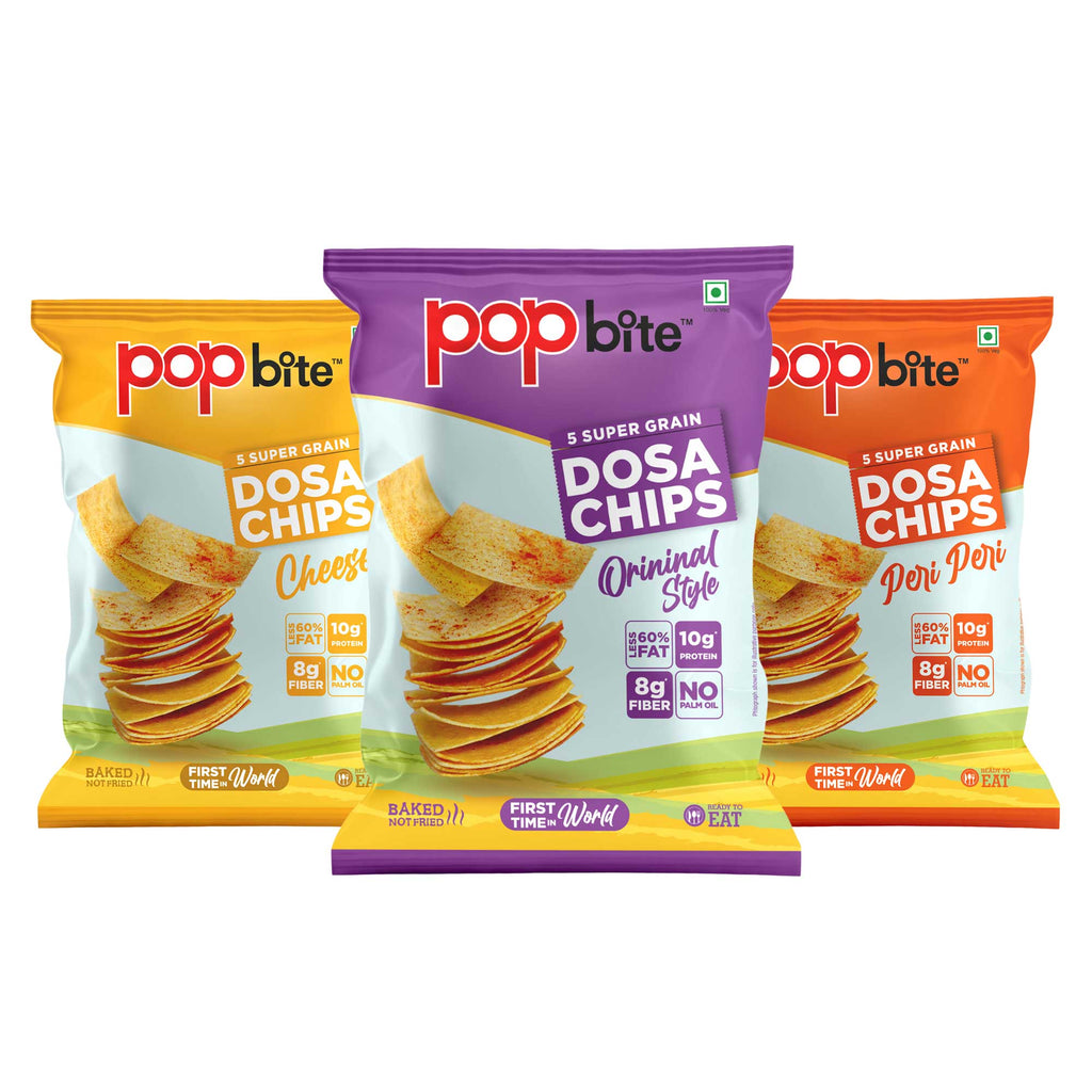 Pop Bite – Dosa Chips 3 Flavors (100g × Pack Of 3)